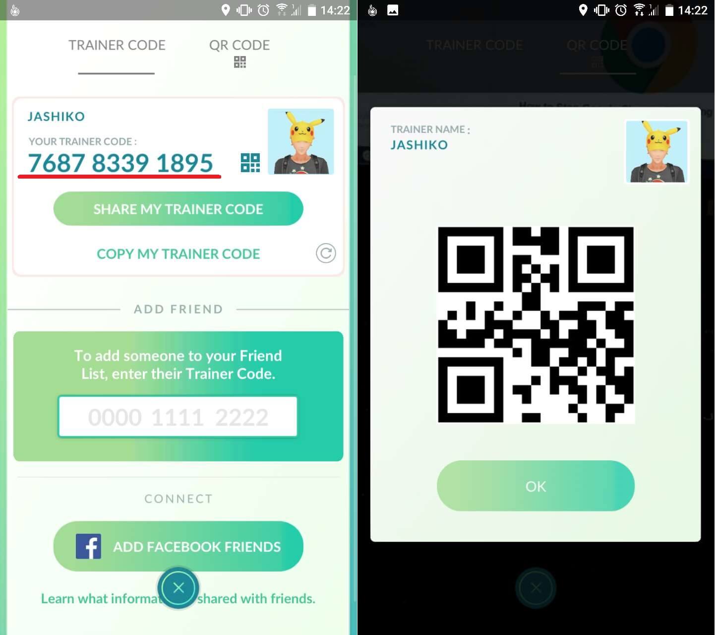Lista de códigos de entrenador Pokemon Go (añade el tuyo)